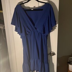 Chic Asymmetrical Blue Dress